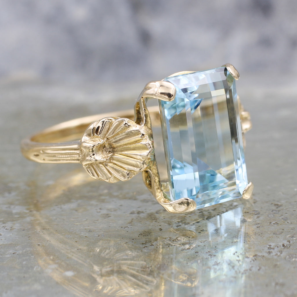 1930s Fine Emerald-Cut Aquamarine Ring – Pippin Vintage Jewelry