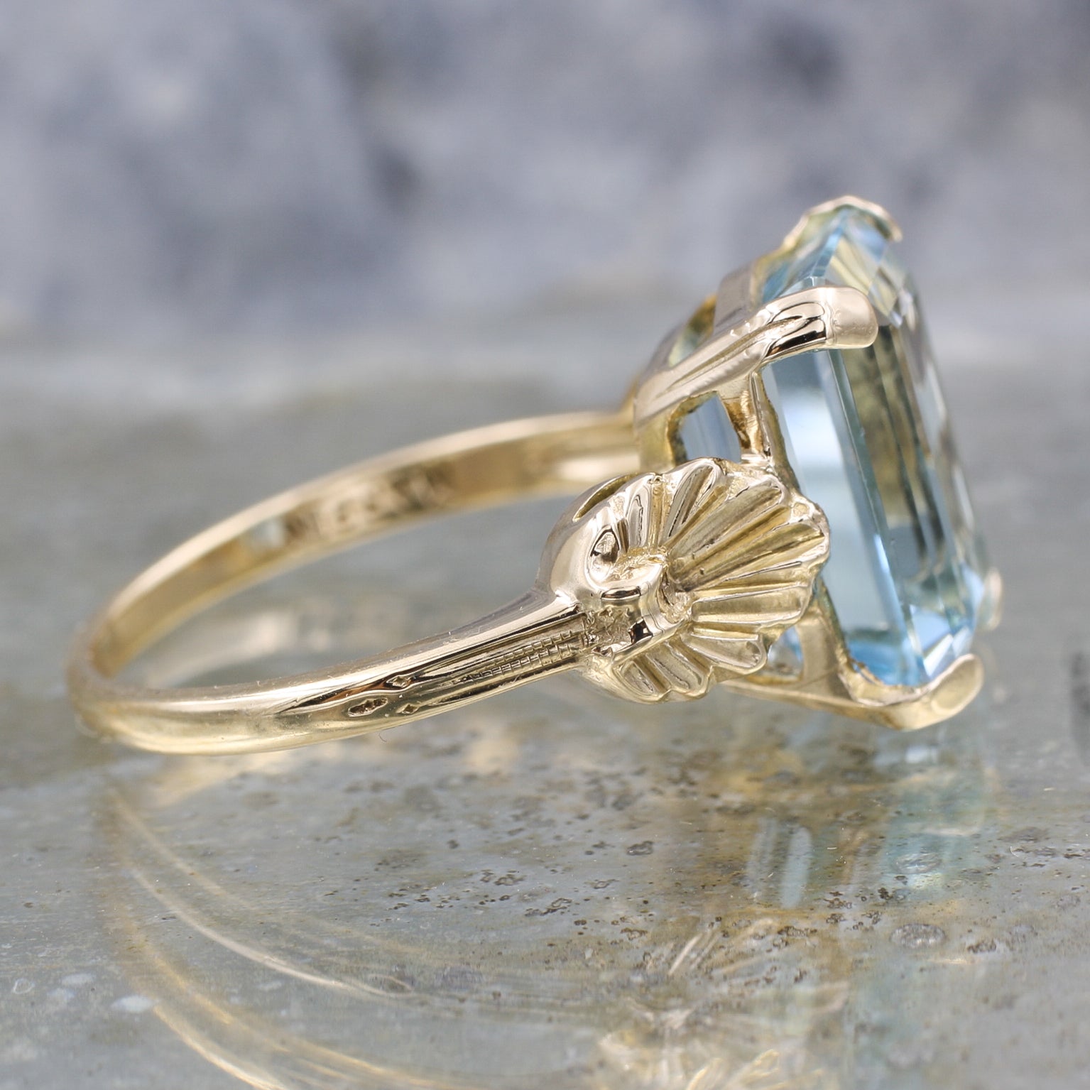 Vintage Engagement Rings Emerald Cut ~ Emerald & Diamond Ring Antique ...