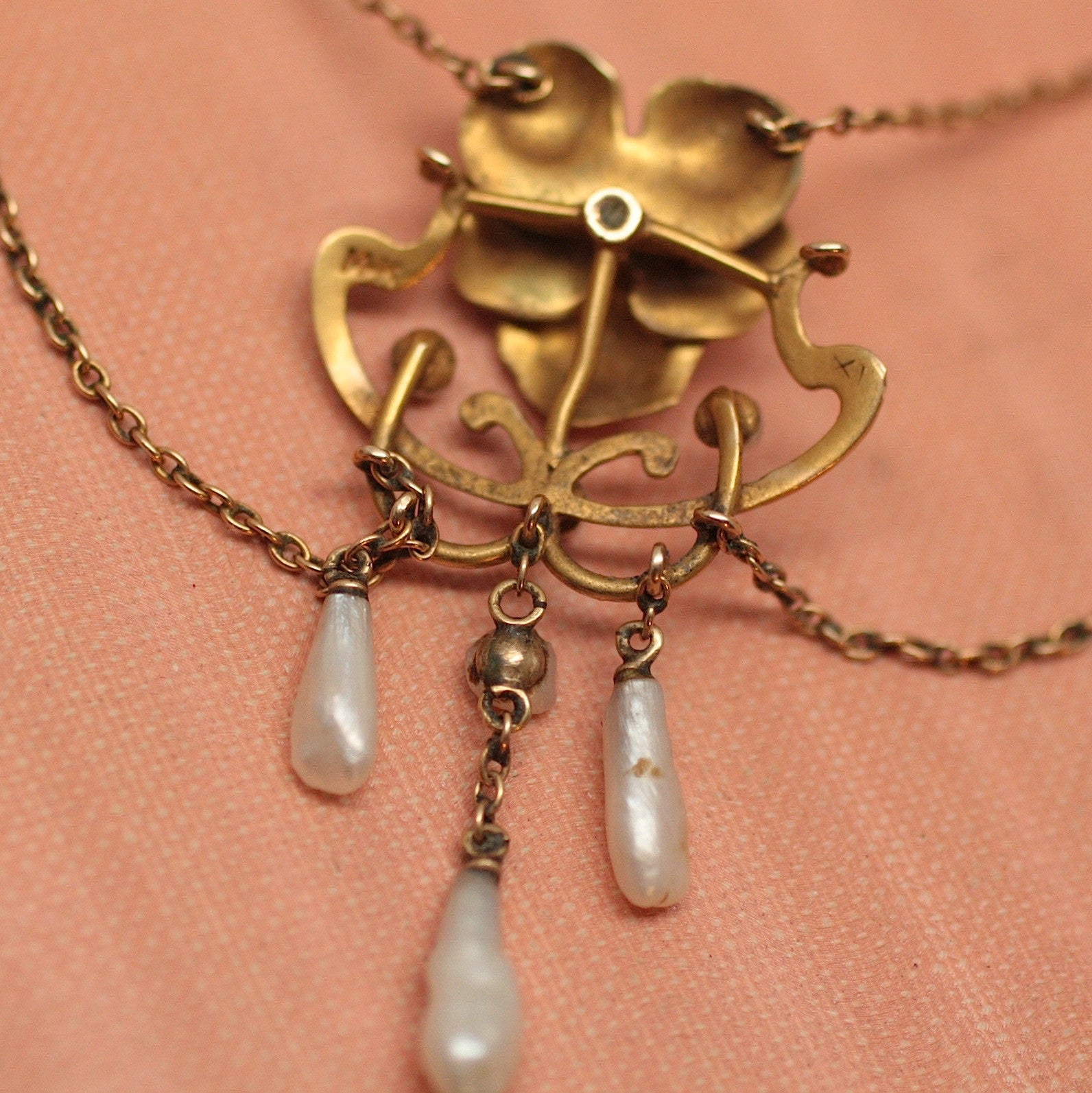 C.1900 Art Nouveau Enamel Pansy Necklace – Pippin Vintage Jewelry