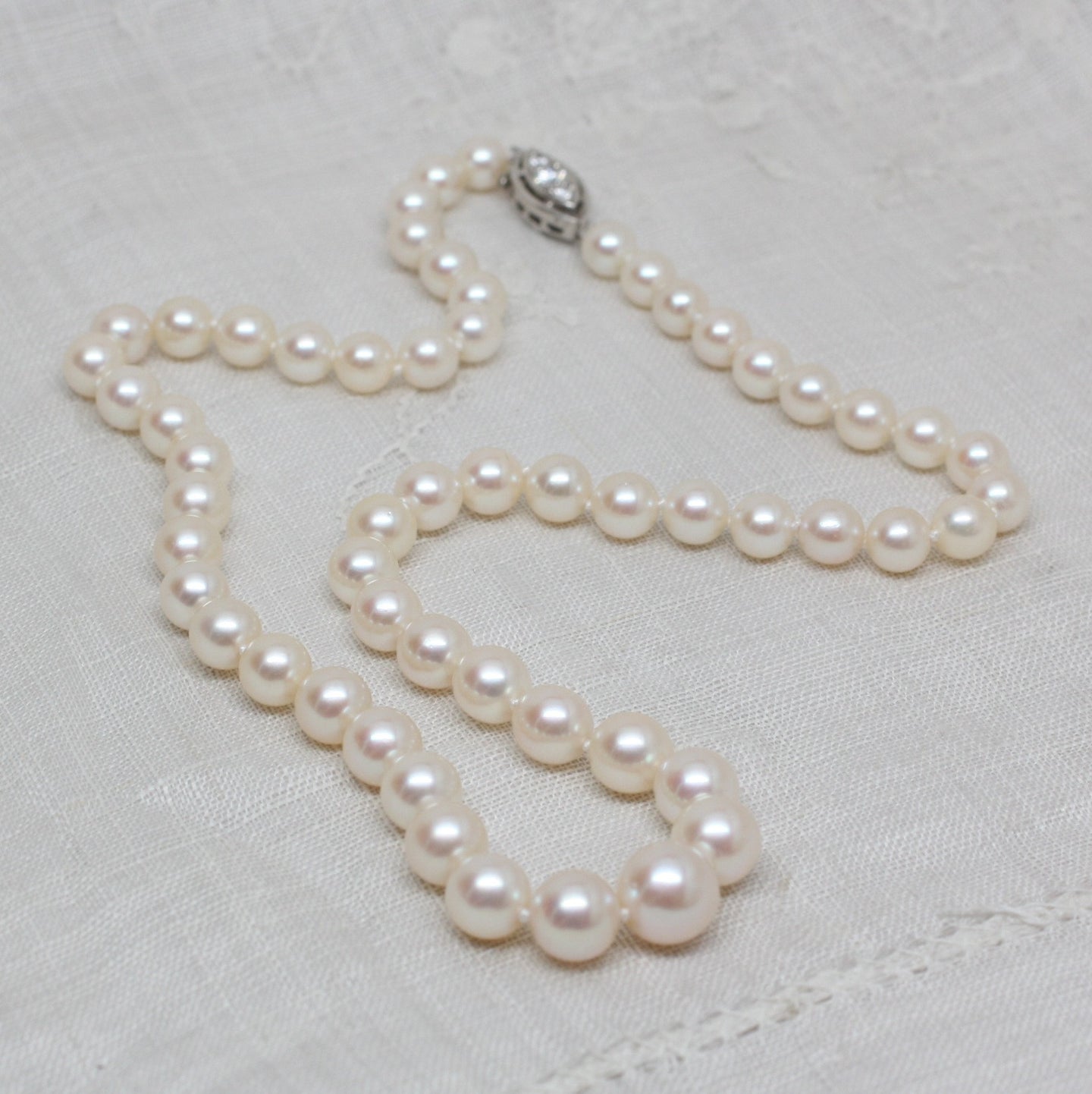 Circa 1950 Pearls with Diamond Clasp – Pippin Vintage Jewelry