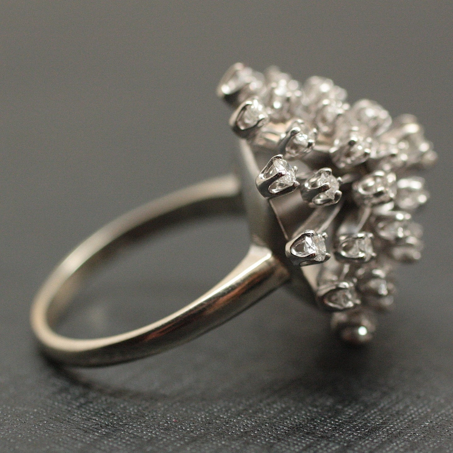 Circa 1950 14k Diamond Cocktail Ring Pippin Vintage Jewelry