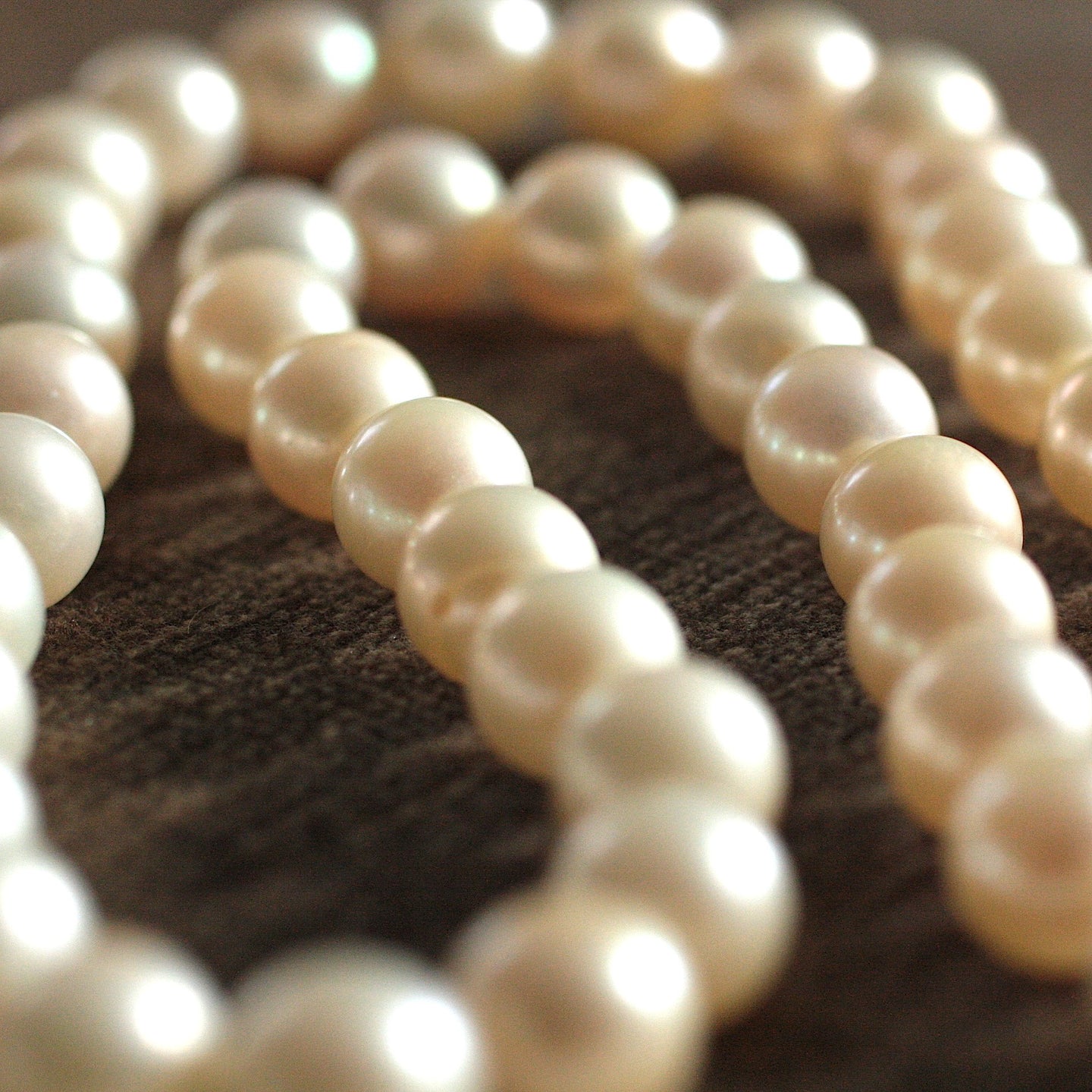 Circa 1950's Pearl Necklace with Diamond Clasp