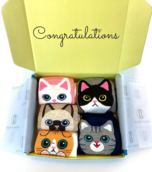 Cat Socks in a Gift Box | GiftsBySilverBirch