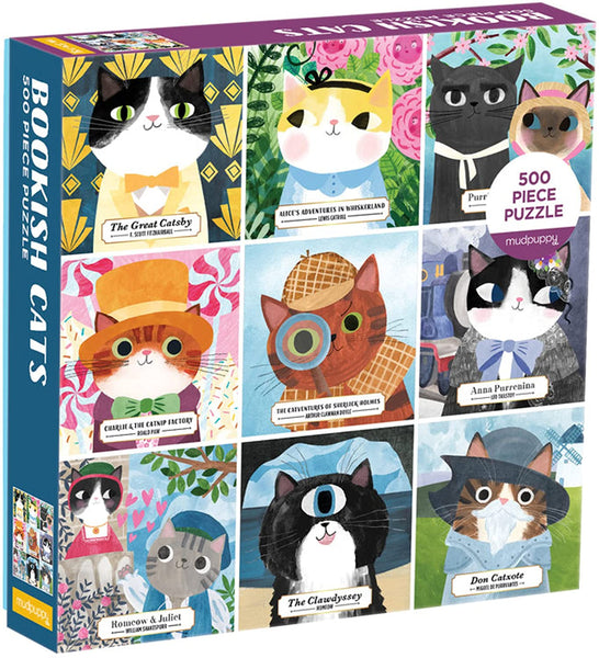 Bookish Cats 500 Piece Family Puzzle | Mudpuppy 