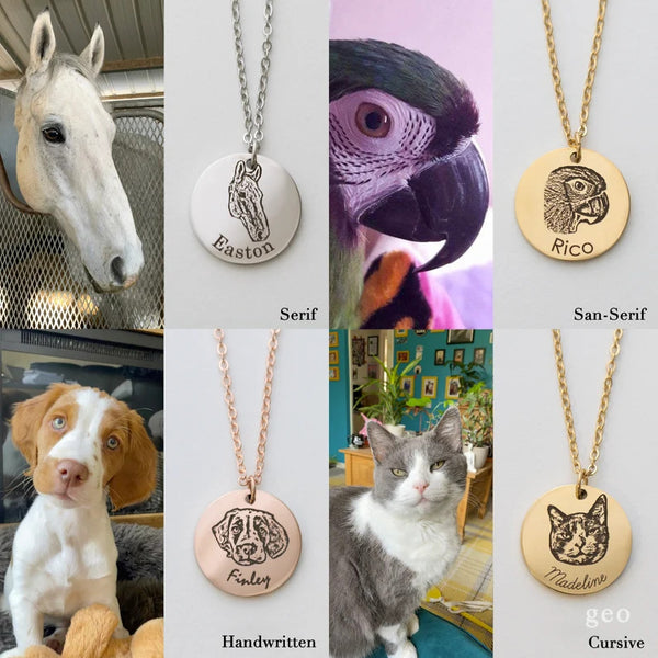 Personal Pet Portrait Necklaces 