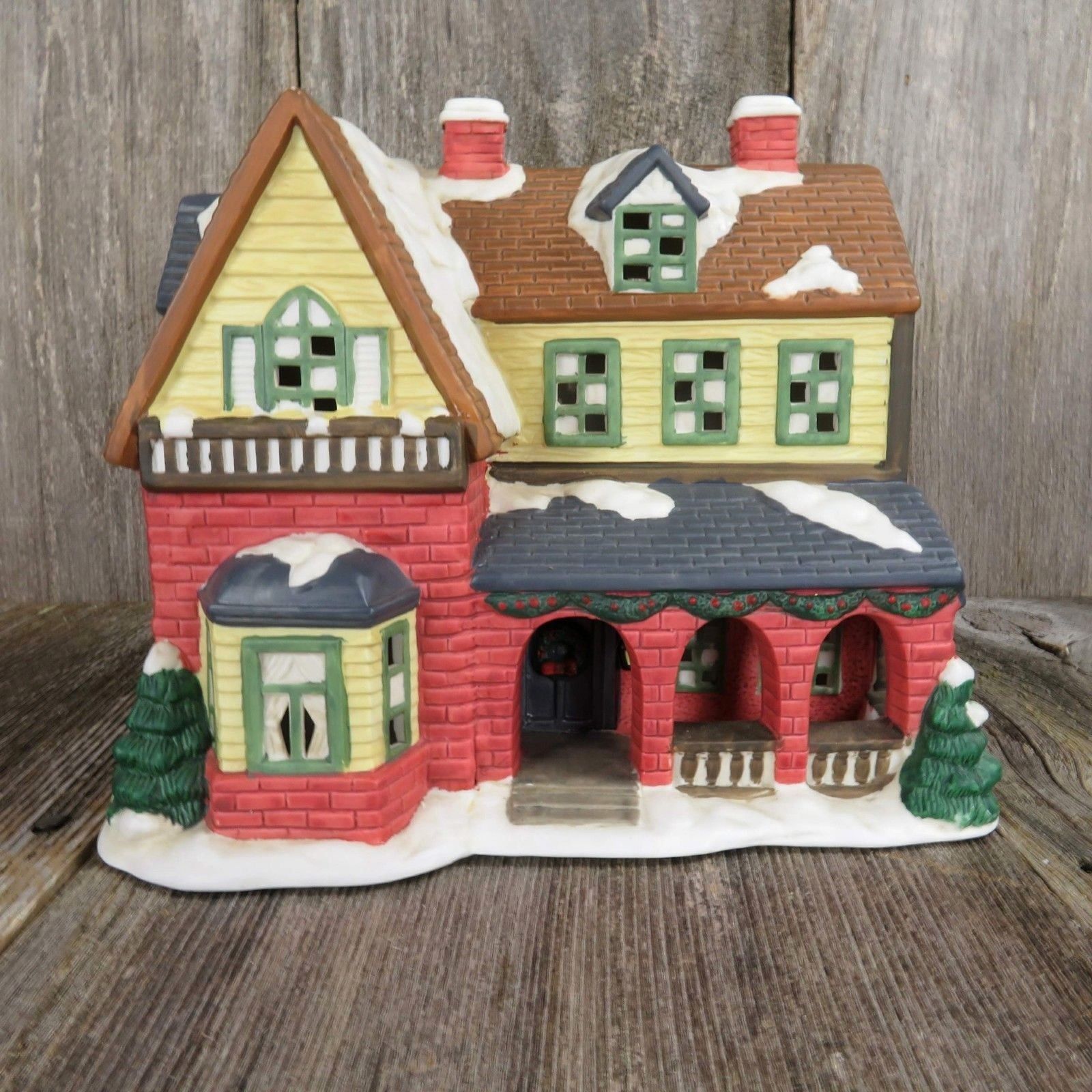 Vintage Lighted Victorian House Christmas Village Square Mervyn S