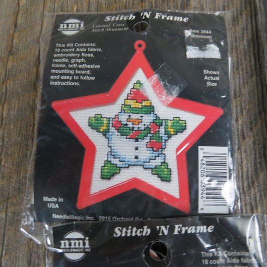 Counted Cross Stitch Ornament Kit Lot Christmas Santa Stitch n