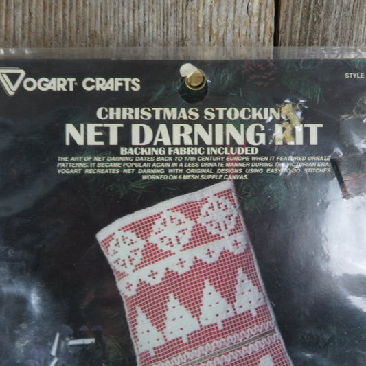 Snowman Christmas Stocking Lace Net Darning Kit Vogart Crafts 2946