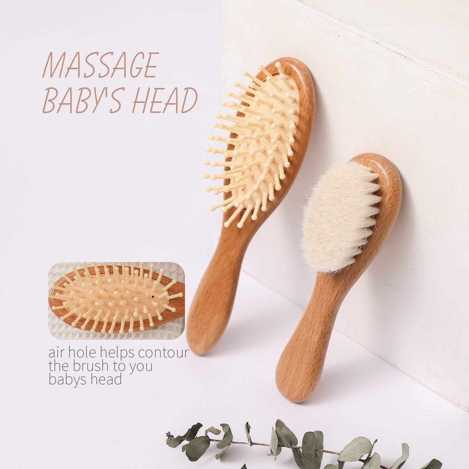 Two-Piece Wooden Baby Brush-image-0