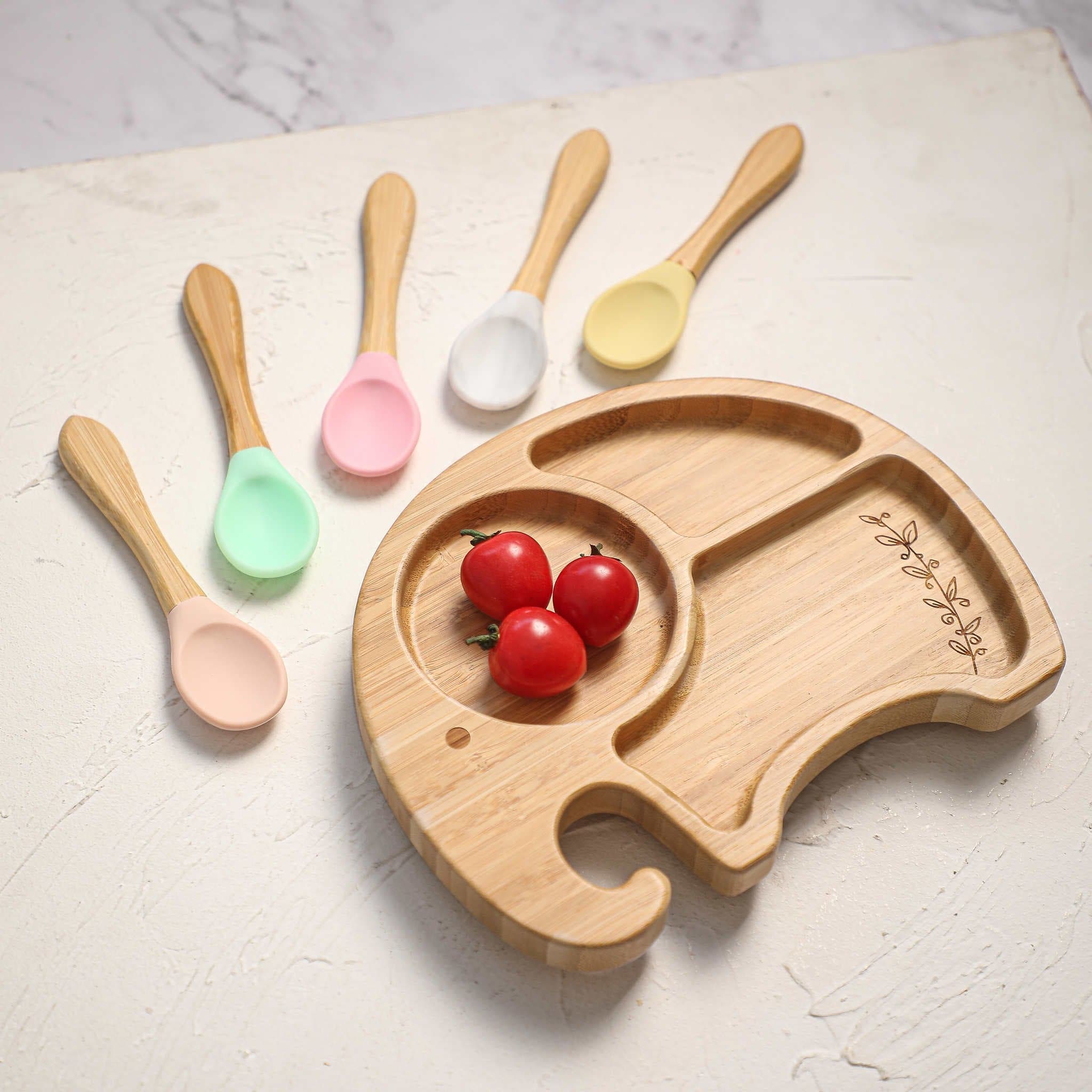 Wooden Elephant Baby Feeding Set