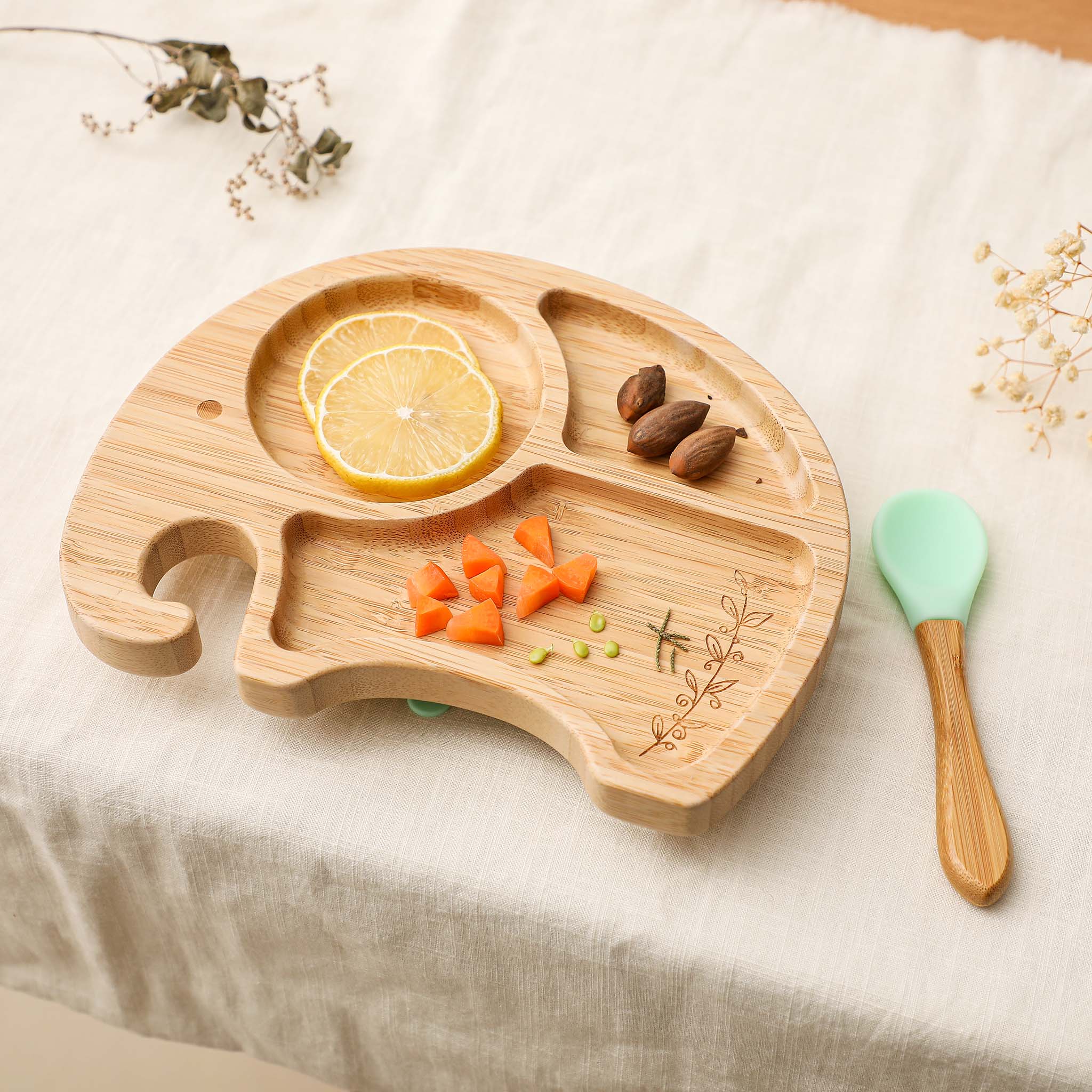 Wooden Elephant Baby Feeding Set-image-5