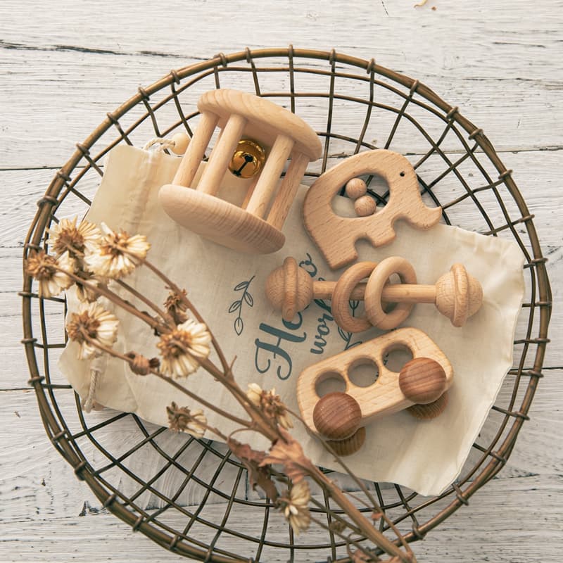 Wooden Montessori Rattles Grasping-image-0