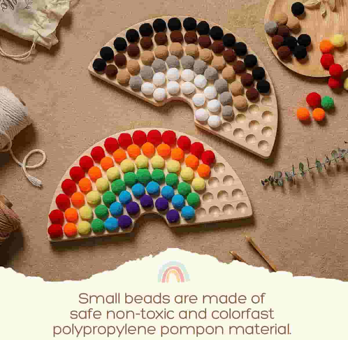 Wooden Rainbow Sorting Board