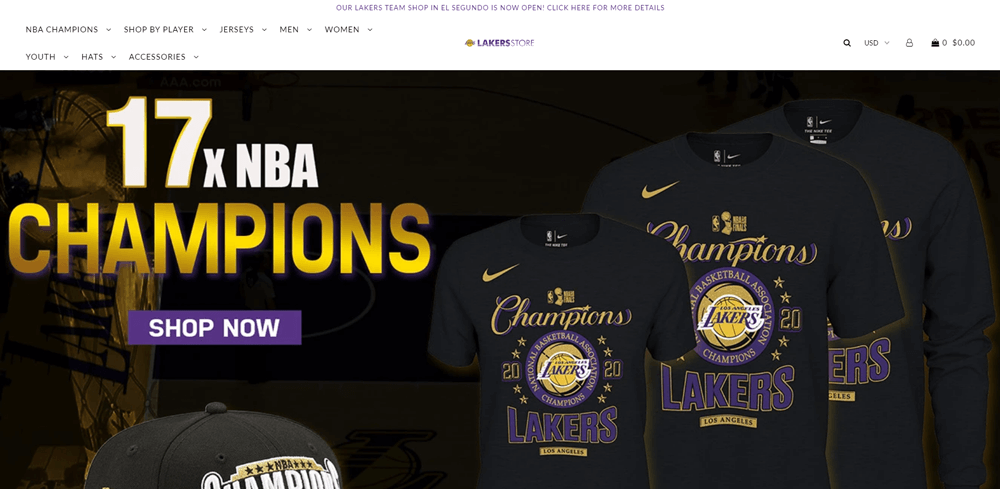 Tienda Online Los Angeles Lakers