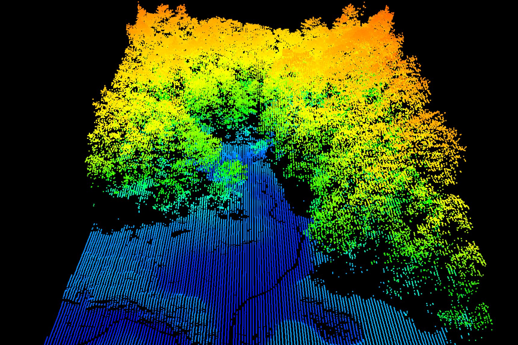 <p>Pachama utiliza la tecnología LIDAR para calcular la densidad de biomasa en los bosques.</p> <p> </p>