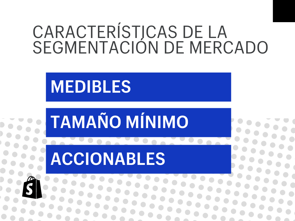 CARACTERISTICAS DE LA SEGMENTACION DE MERCADO