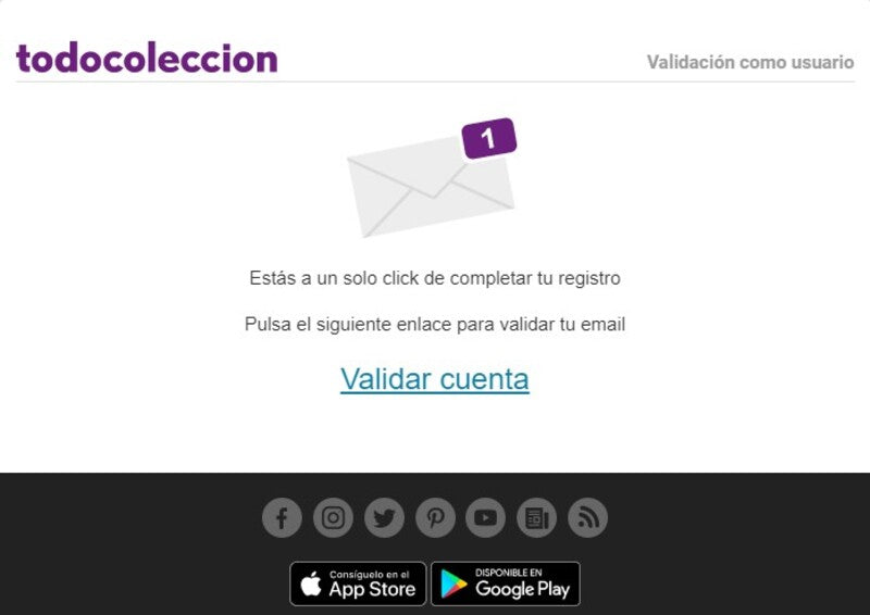 Mensaje de validación