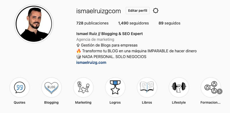 Instagram de Ismael Ruiz