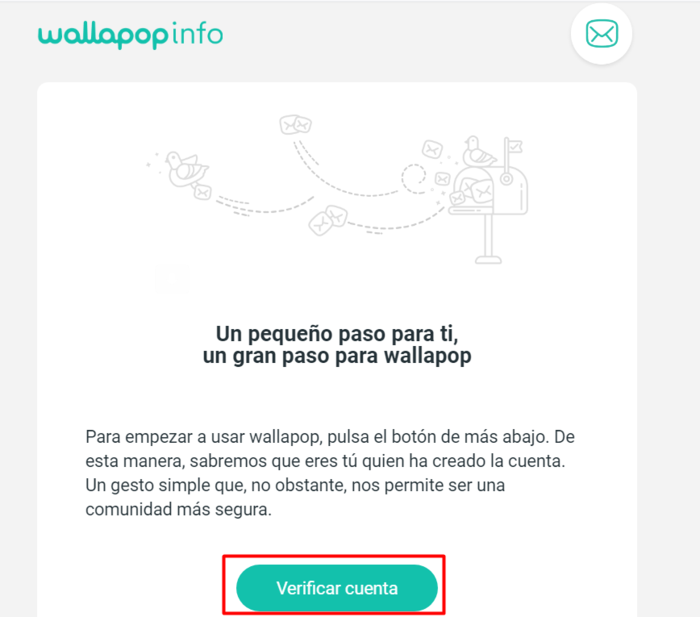 Abre el mensaje que te ha enviado Wallapop