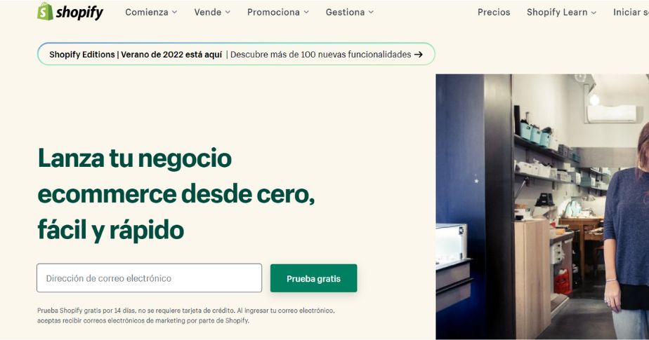 Lanza tu negocio con Shopify