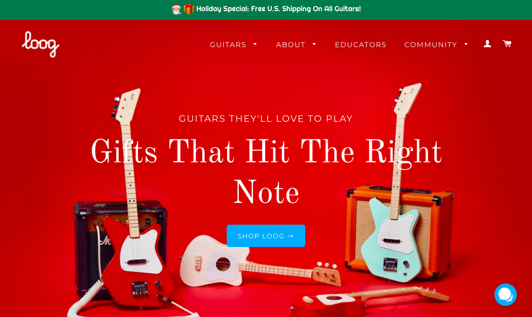 Loog guitars homepage