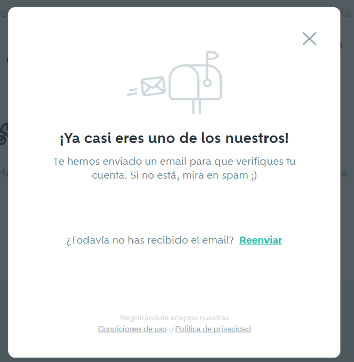 Confirma tu nueva cuenta de Wallapop