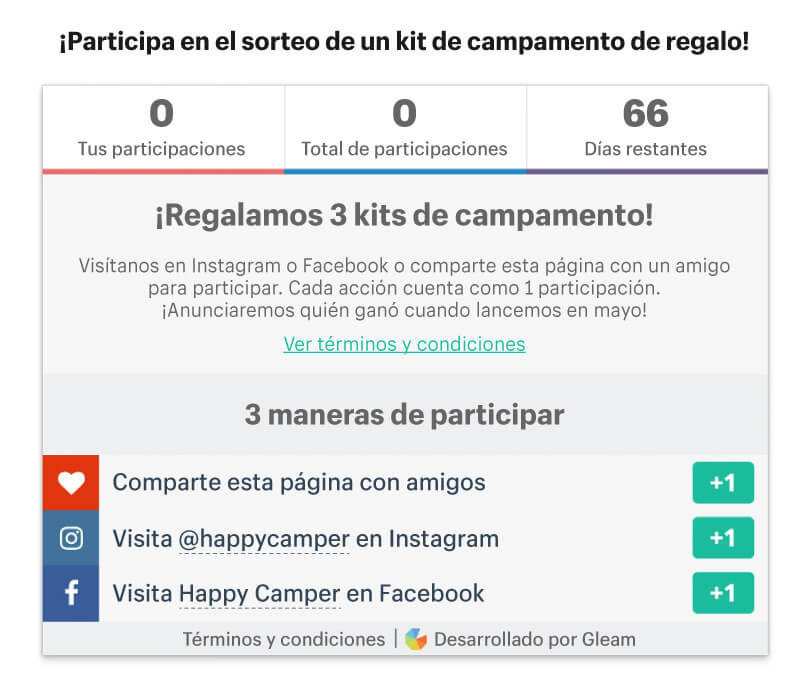 Sorteo Happycamper