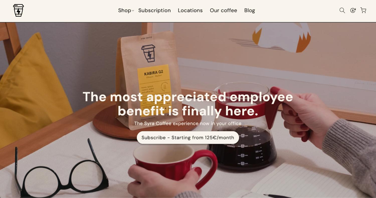 Ejemplo de sitios de ecommerce B2B: página de suscripción