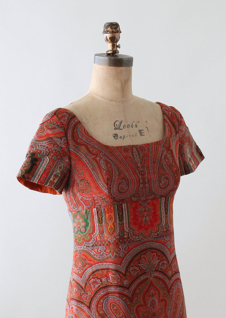 Vintage 1960s Victorian Paisley Shawl Remade Dress | Raleigh Vintage