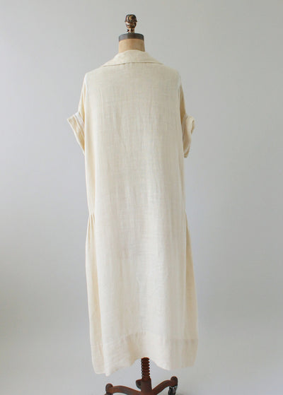 Vintage 1920s Two Tone Linen Day Dress - Raleigh Vintage
