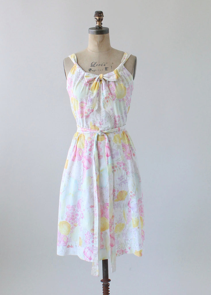 Vintage 1950s Swirl Floral Cotton Sundress | Raleigh Vintage