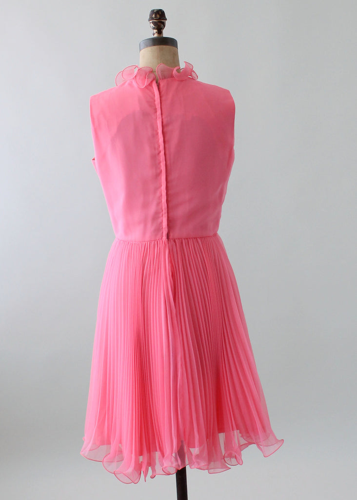 Vintage 1960s Pink Chiffon MOD Party Dress | Raleigh Vintage