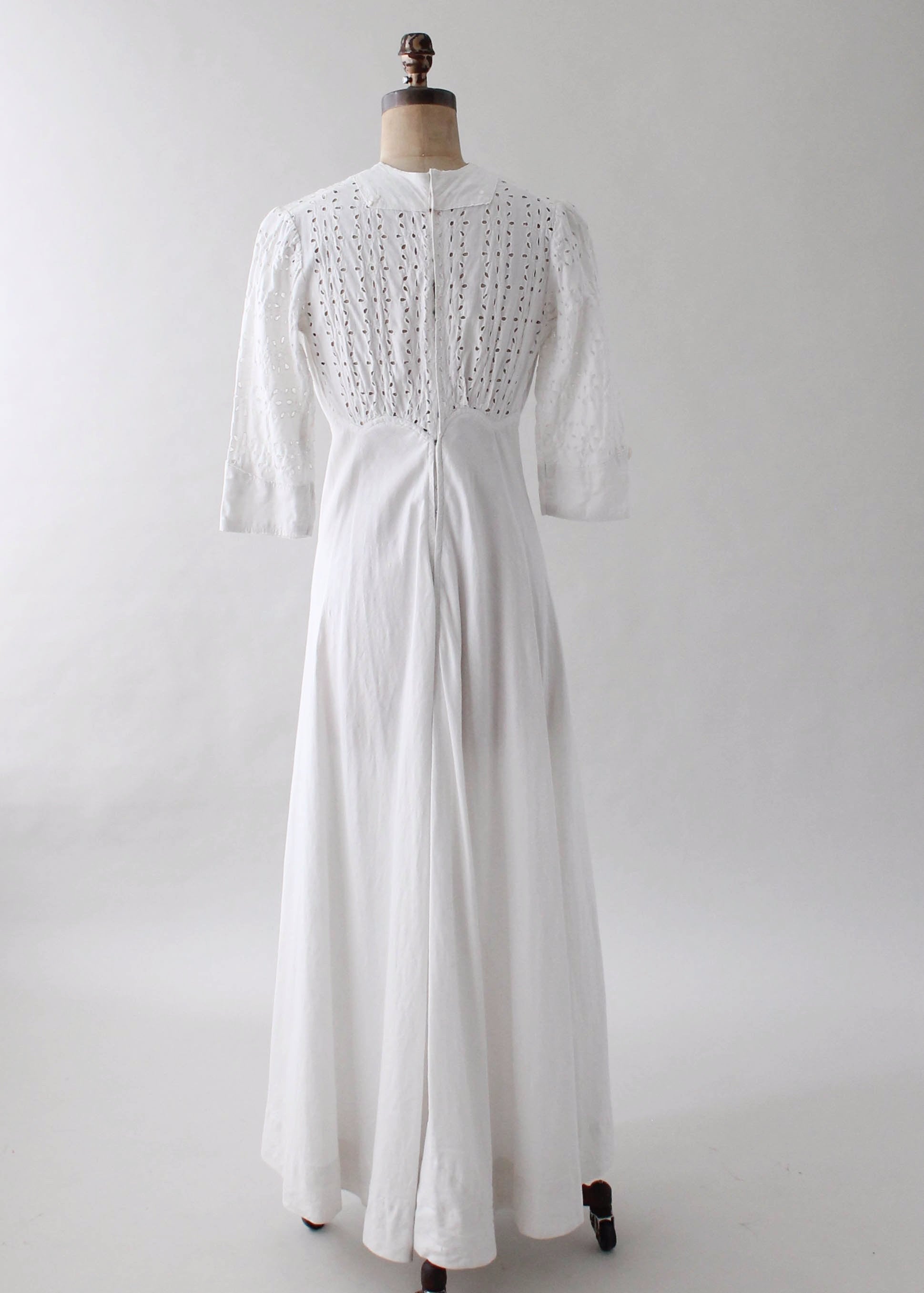 Antique 1910s Edwardian Cotton Lawn Dress - Raleigh Vintage