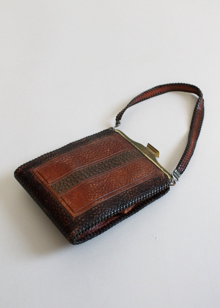 Vintage 1910s Amity Tooled Leather Purse | Raleigh Vintage