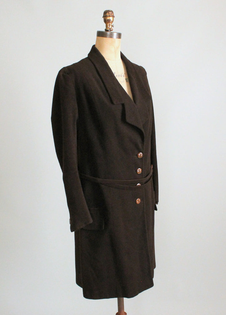 Vintage 1920s Chic Brown Wool Flapper Coat | Raleigh Vintage