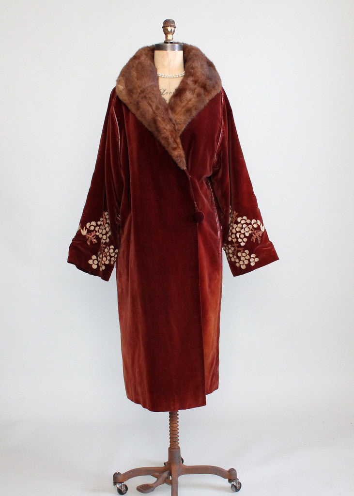 Vintage 1920s Velvet and Fur Cocoon Coat | Raleigh Vintage