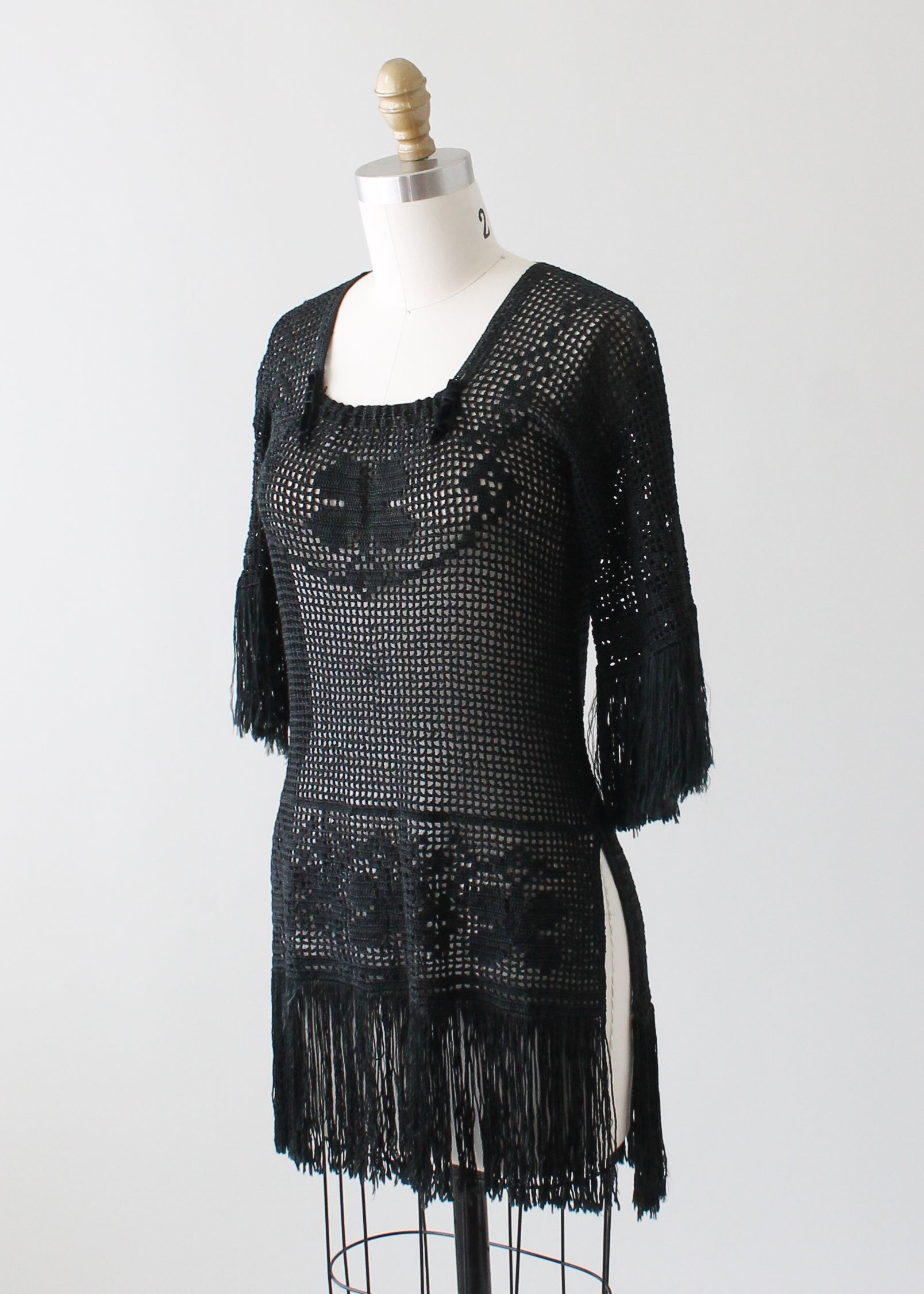 Vintage 1920s Fringed Knit Tunic Sweater - Raleigh Vintage