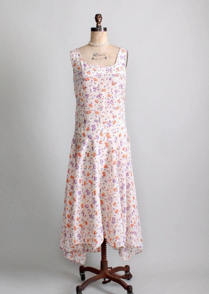 Vintage 1920s Floral Summer Party Dress - Raleigh Vintage