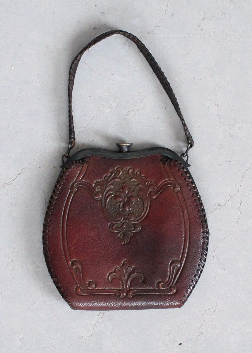 floral leather purse