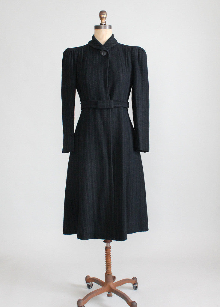 Vintage Late 1930s Pinstriped Wool Coat | Raleigh Vintage