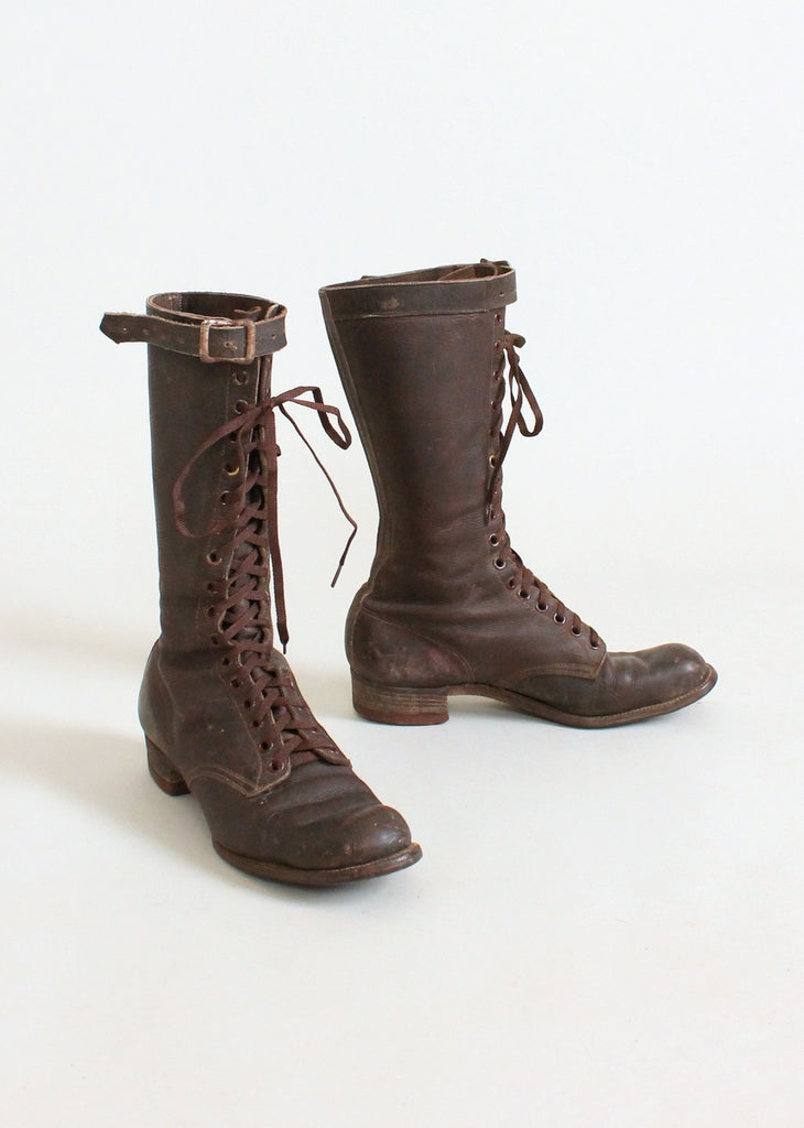 Vintage 1930s Chippewa Tall Lace Up Work Boots | Raleigh Vintage