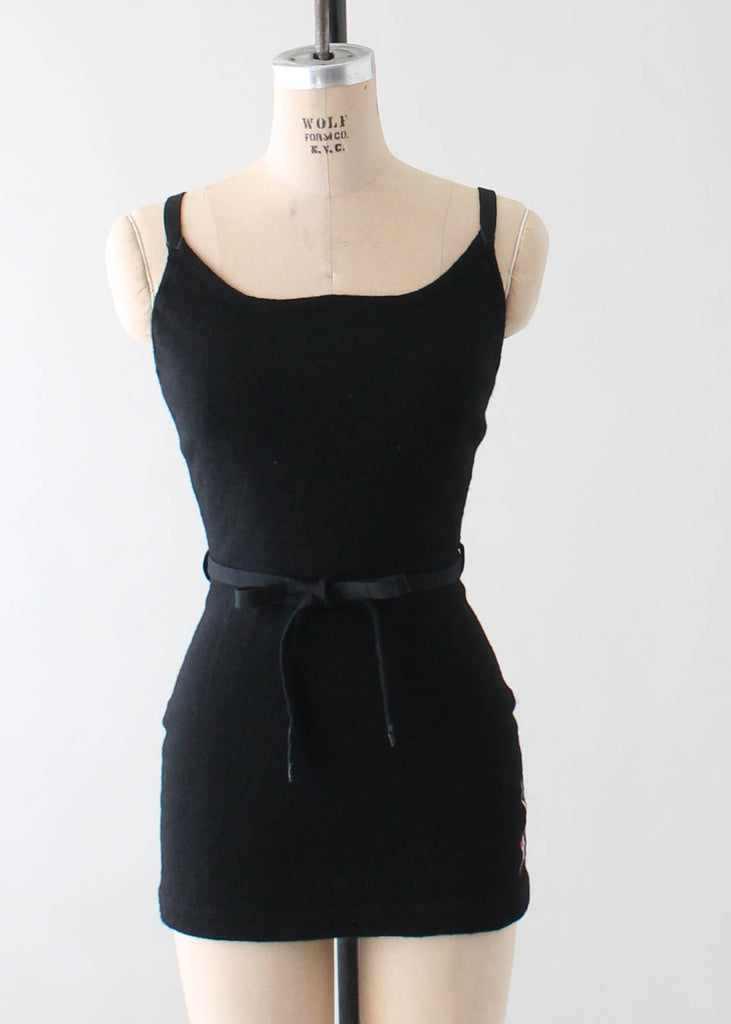 Vintage 1930s Black Wool Jantzen Swimsuit | Raleigh Vintage