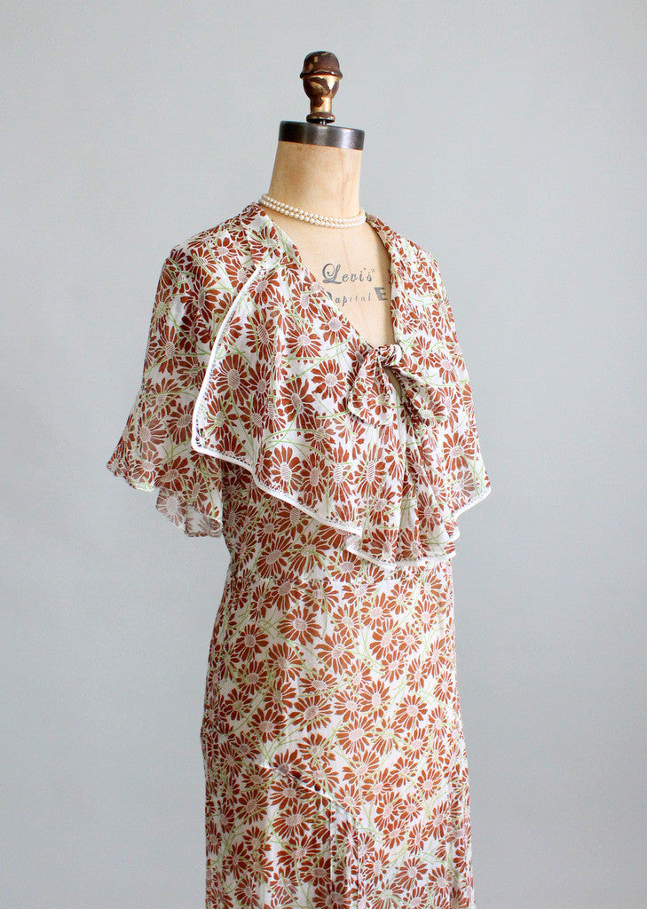 Rare Vintage 1930s L'Aiglon Foral Voile Day Dress | Raleigh Vintage