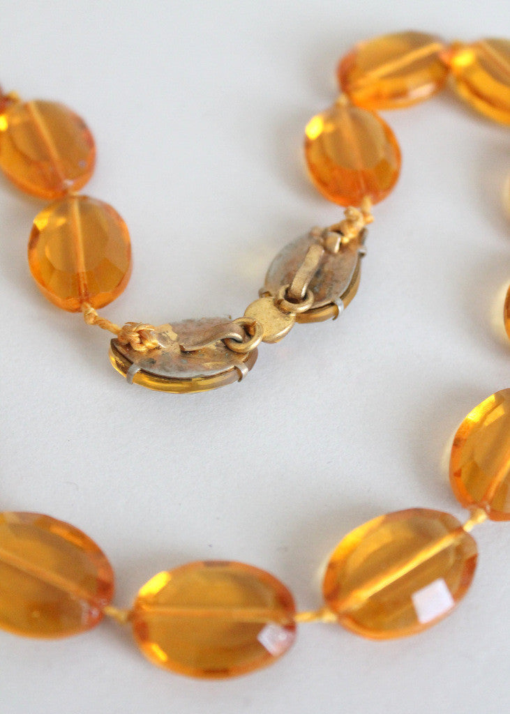 Vintage 1930s Amber Glass Necklace | Raleigh Vintage