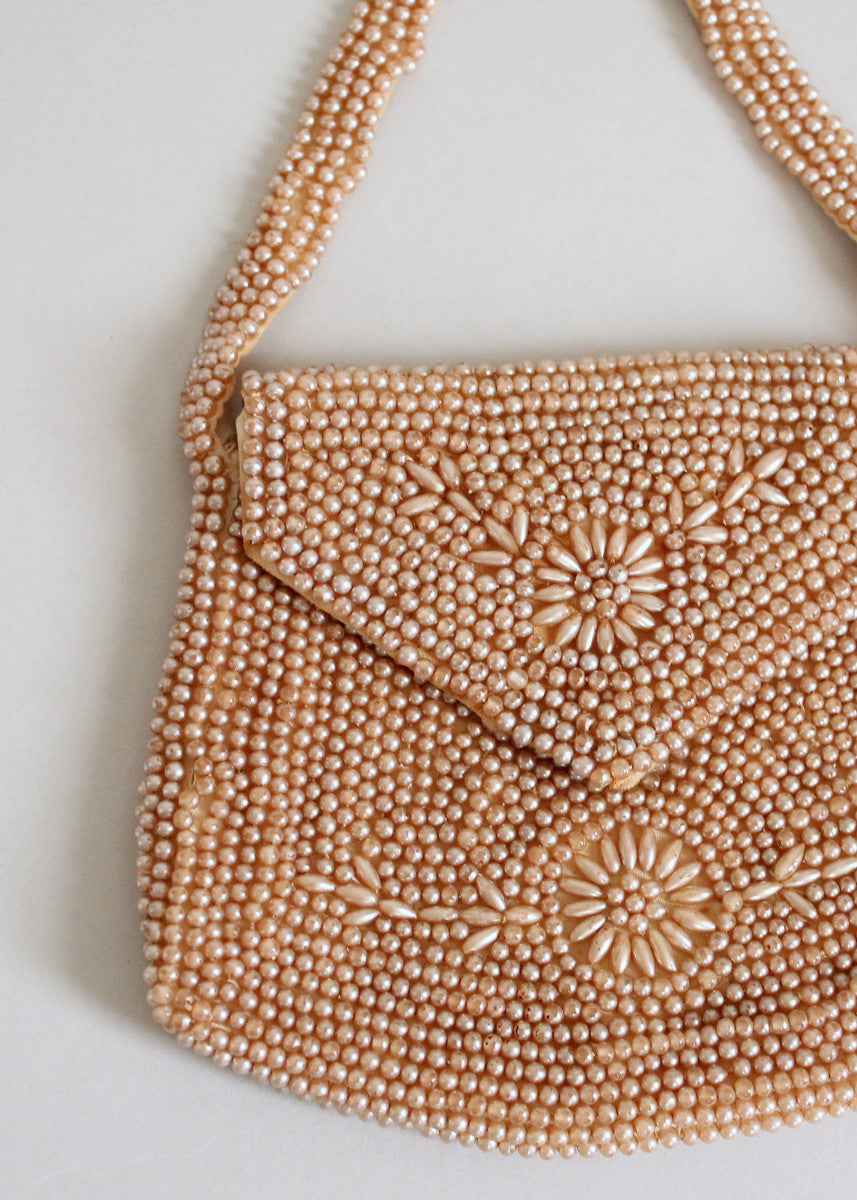 Vintage 1930s Pearl Beaded Party Purse - Raleigh Vintage