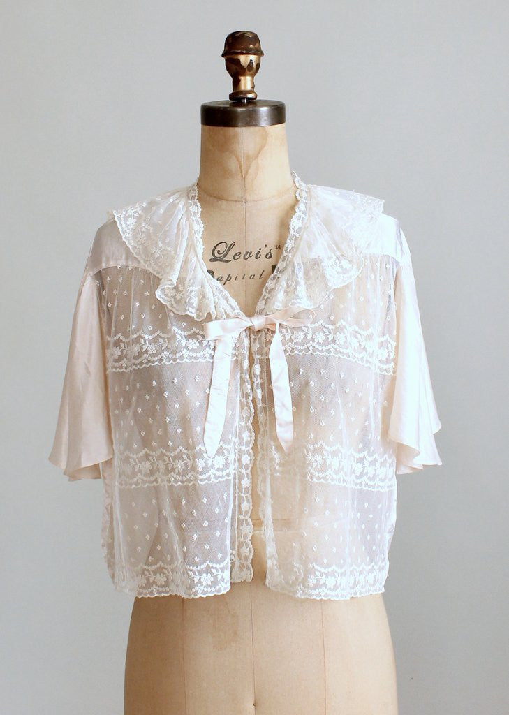 Vintage 1930s Silk and Lace Bed Jacket | Raleigh Vintage