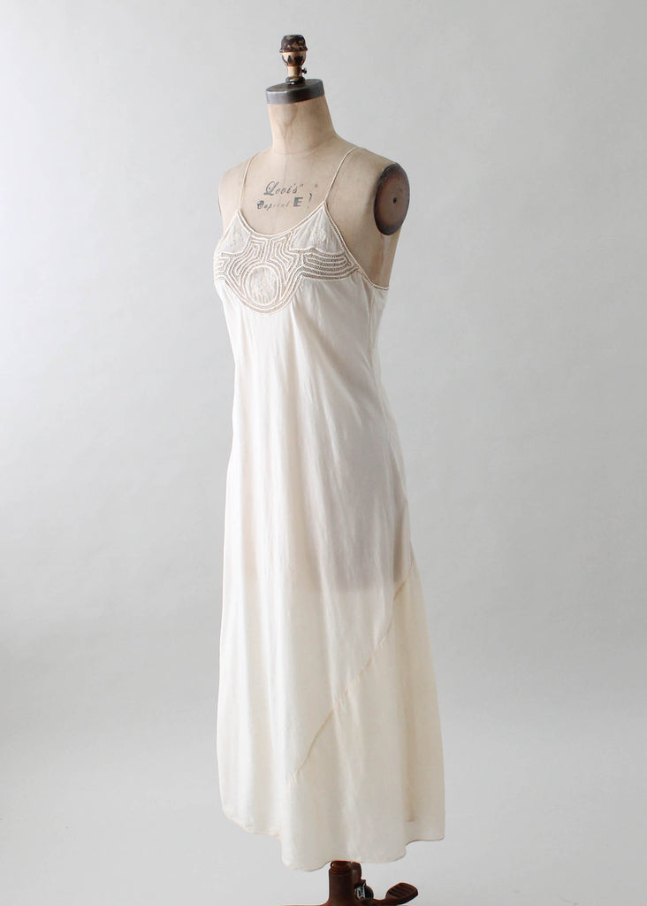 Vintage 1930s Ivory Silk and Lace Slip Dress | Raleigh Vintage