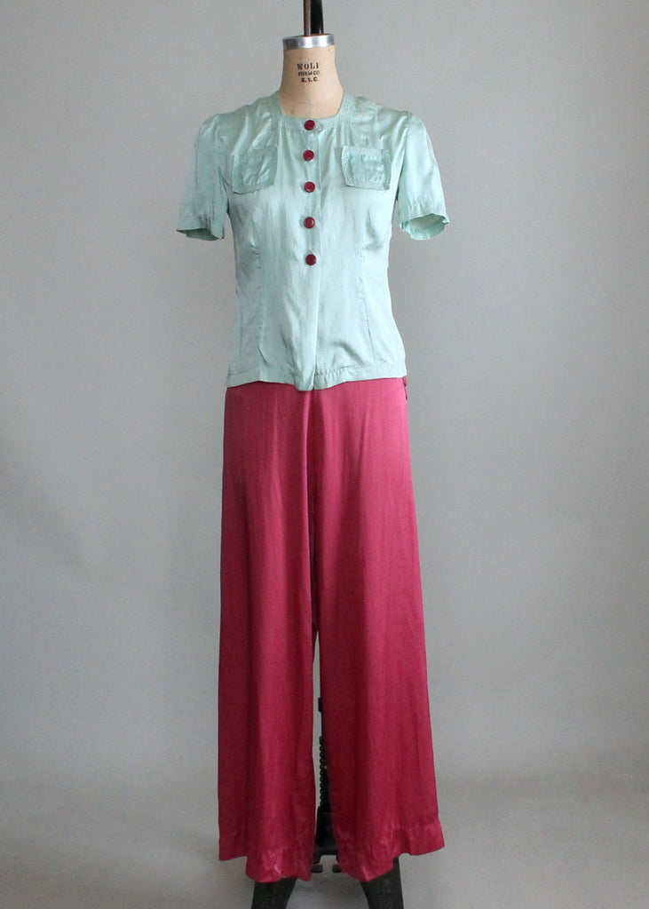 Vintage 1930s Barbizon Top and Pants Lounging Pajamas | Raleigh Vintage
