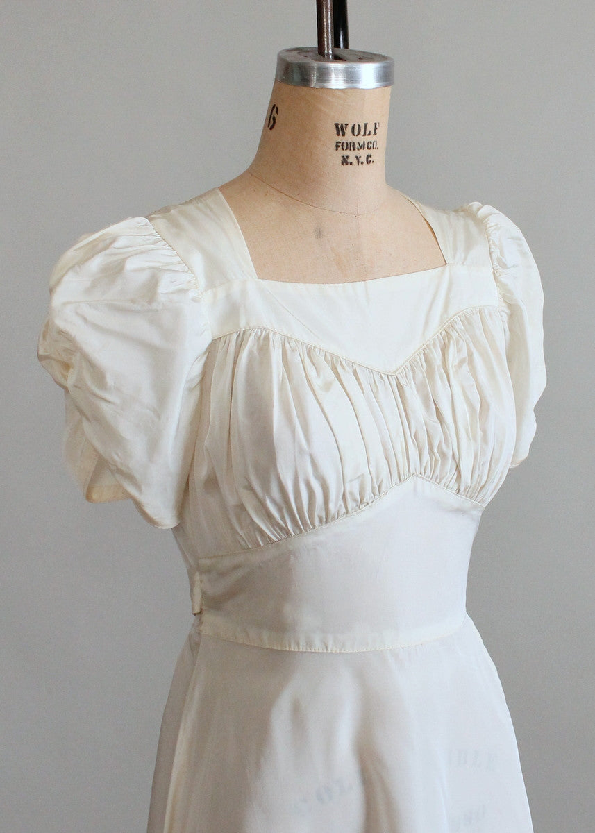Vintage 1940s Ivory Wartime Wedding Dress - Raleigh Vintage