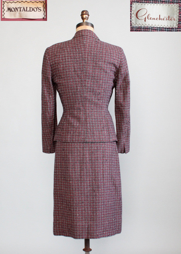 Vintage Late 1940s Glenchester Tweed Nipped Waist Suit | Raleigh Vintage